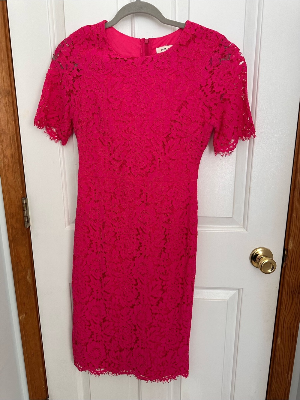 Fuchsia Lace Midi Dress